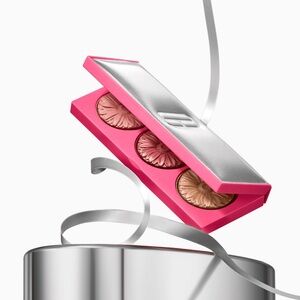 CLINIQUE GLOW TO GO CHEEK PALETTE/2 Blushes+1 Highlighter NEW IN PADDED COFFRET!